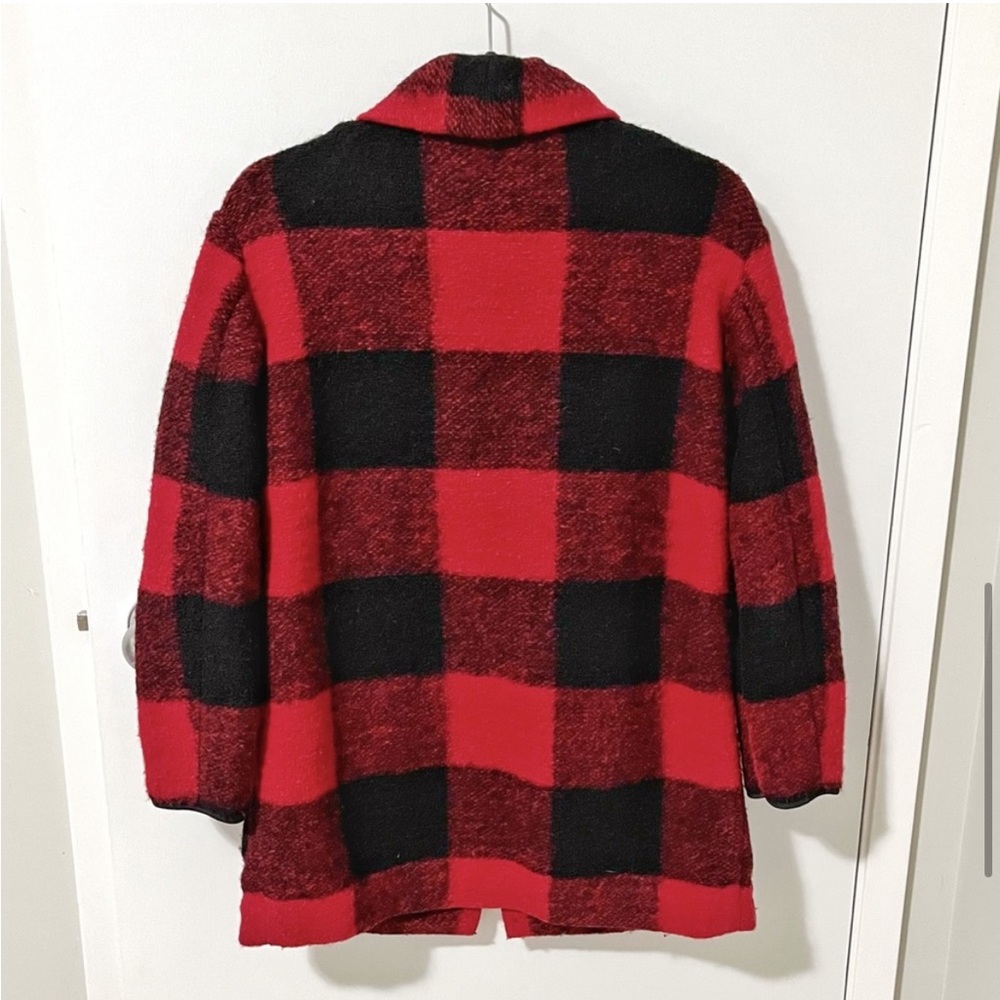 Aritzia Wilfred Free Off-Duty Buffalo Plaid Wool Jacket in Red / Black sz XSmall - Picture 8 of 16